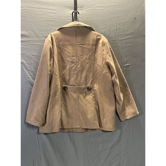 Me Jane Plus Size Tan Winter Double Breasted Peacoat Coat Jacket 3X NWOT - Picture 4 of 5